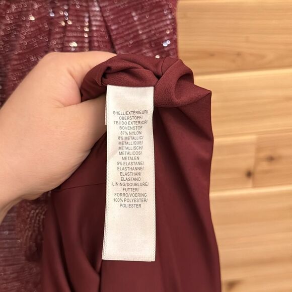 Adrianna Papell Size 6 Bethany Wrap Front Sequin Full Length Gown - Picture 11 of 14